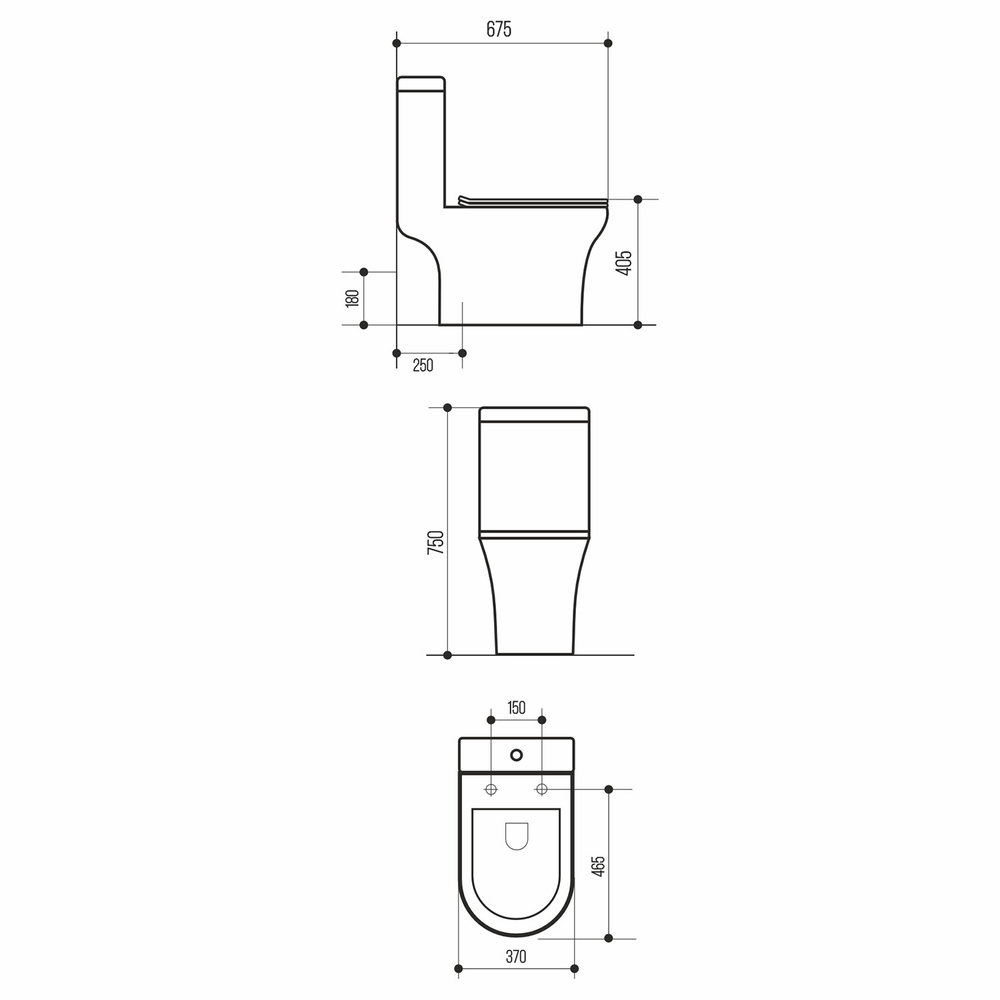 Унитаз-моноблок безободковый WAVE STAR, гор,ниж,2-кн.арм,сид.дюро,м/л,быстр,БЕЛЫЙ глянец NEW