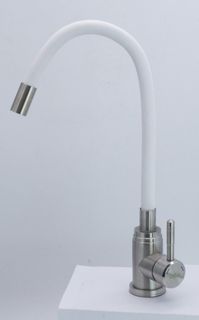 15047-F См-ль од. для кухни НЕРЖ с гиб. изливом (САТ.+БЕЛ.) ViEiR (10/1шт)