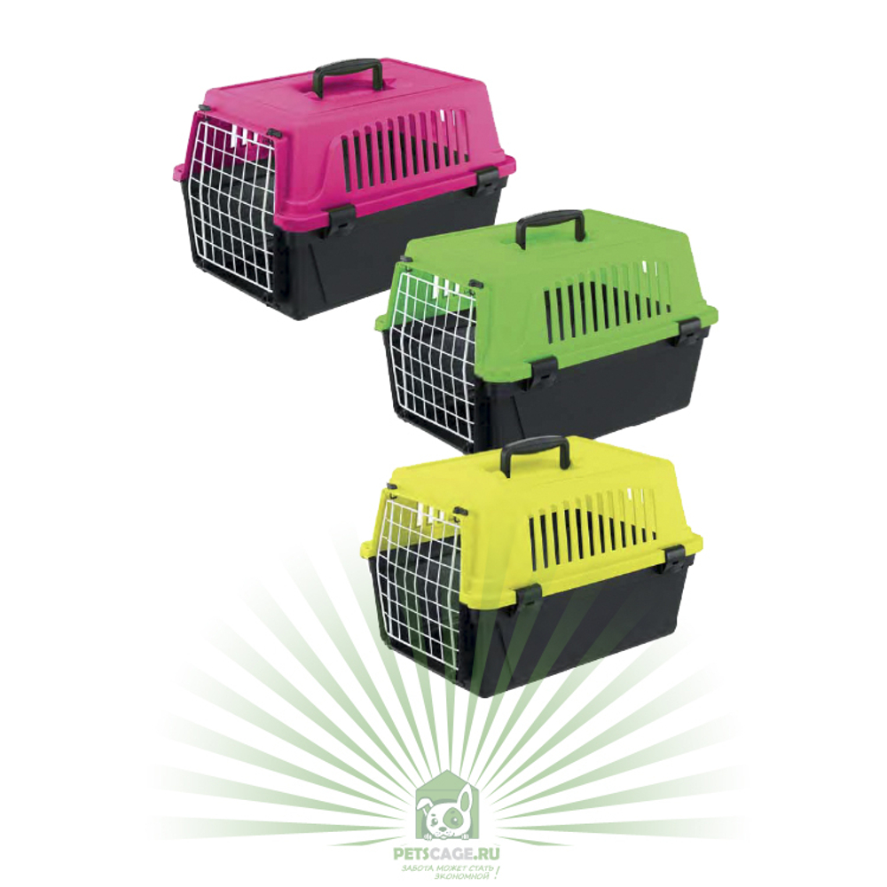 Ferplast Переноска ATLAS 20 NEON (без аксессуаров) для кошек и собак, цветная коллекция/37х58х32