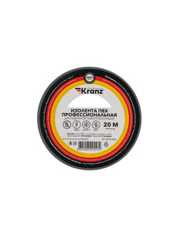 Изолента ПВХ профессиональная 0.18х19мм 20м сер. Kranz KR-09-2808