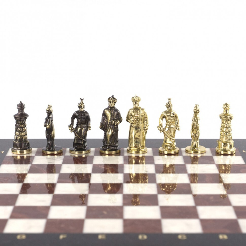 Шахматы бронзовые "Турецкие" доска 32х32 см мрамор лемезит G 121373