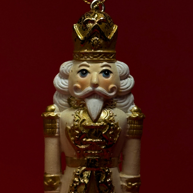 Украшение подвесное Щелкунчик (полирезин), H12x4x3см, золотой