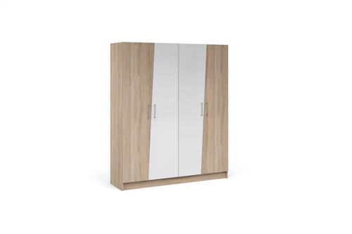 Распашной шкаф Антария 4дв. без зеркал Сонома/белый