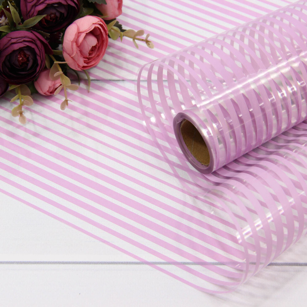 Пленка В рулоне 10 м х 58 см "Полоска" (Сиреневый)