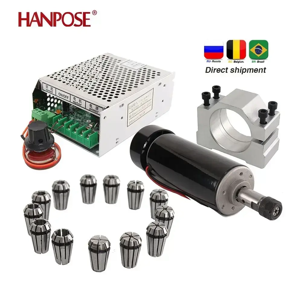 Двигатель шпинделя с ЧПУ 500 Вт, 100 В постоянного тока, 12000 об ER11