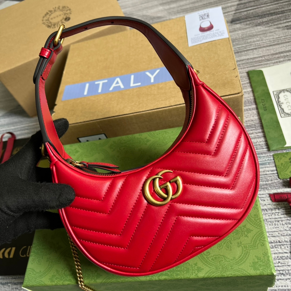 Gucci GG Marmont Half-Moon-Shaped Bag