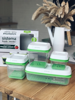 Набор контейнеров 5шт Sistema FreshWorks зеленый