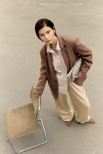 Рубашка из фланели бело-розовая