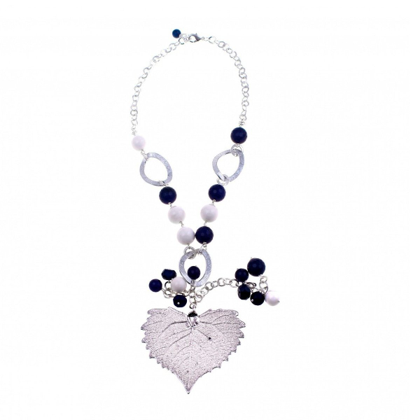 Колье лист Ester Bijoux Тополь CL966/34-S/BL BW