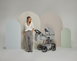 Детская коляска Adamex Delta Natura 2 в 1 DN-9-MOON (СВ.СЕРЫЙ)