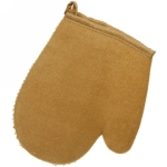 Мочалка-варежка для тела комбинированная «Ultramarine - Прима», с сизалем, цвет коричневый, 18*22см