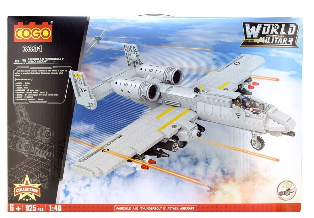 Конструктор блочный Кого Военный самолет 929эл., коробка 3391