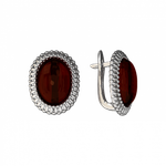 Серьги винтажные с вишневым янтарем