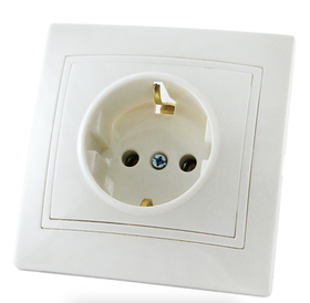 Розетка с/у Таймыр SQ1814-0012, 1 гнездо, с/з, белая 164237