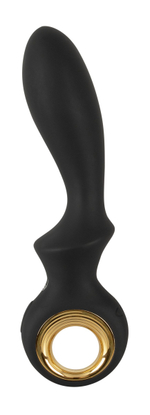 Черный вибратор для точки G с функцией расширения - 18,1 см. (Цвет: черный)