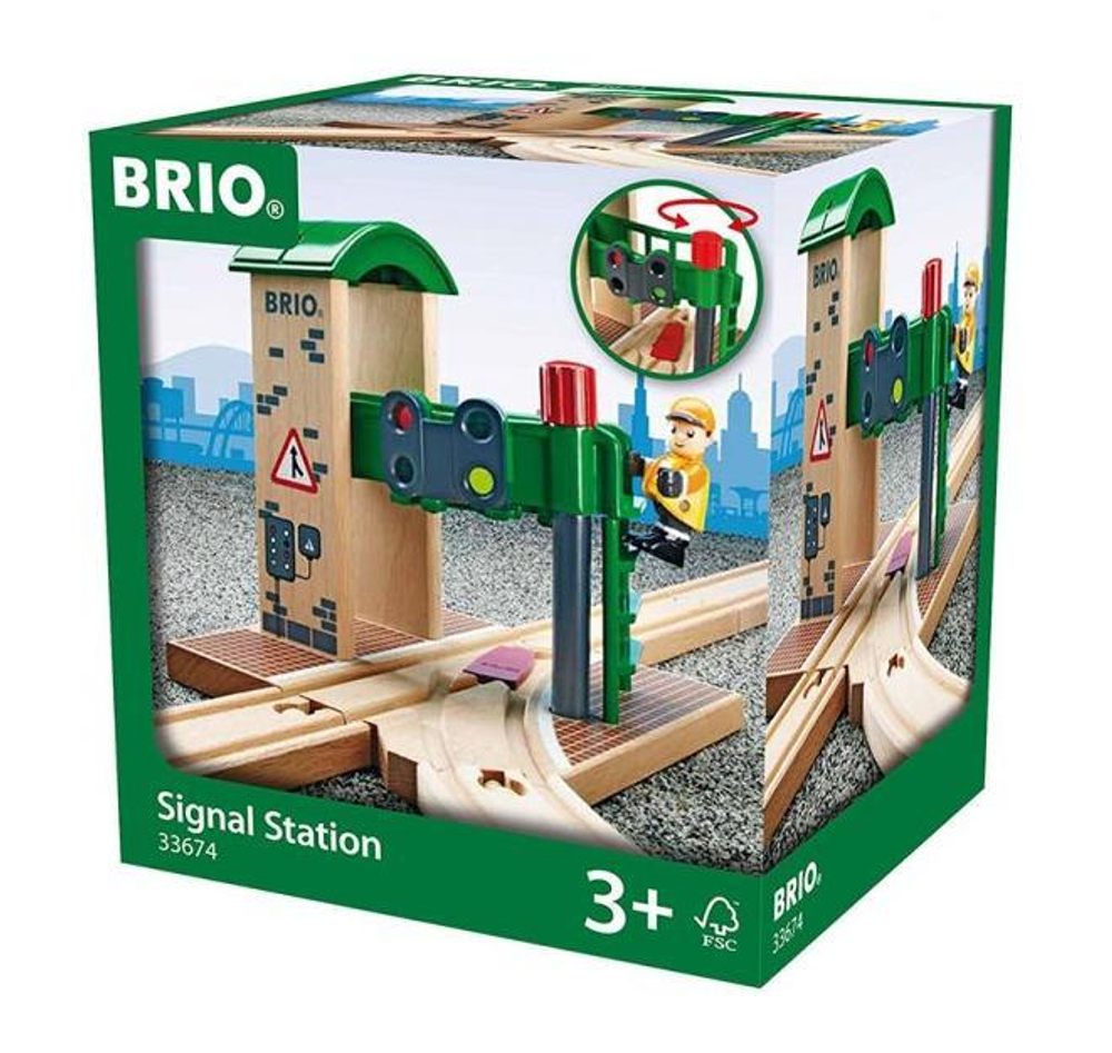 BRIO Сигнальная станция c механическим переключением стрелок и светофоров