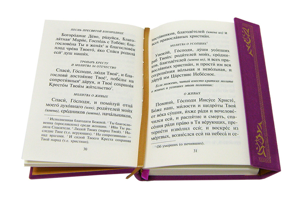 Молитвослов толковый с текстами Литургии и Всенощного бдения с магнитным клапаном (флок)