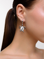 Серьги "White Pearl Turtle Shell" Silver