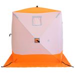 Палатка зимняя куб СЛЕДОПЫТ 1,5 х1,5 м, Oxford 210D PU 1000, S по полу 2,2 кв.м, цв. оранжевый/бел