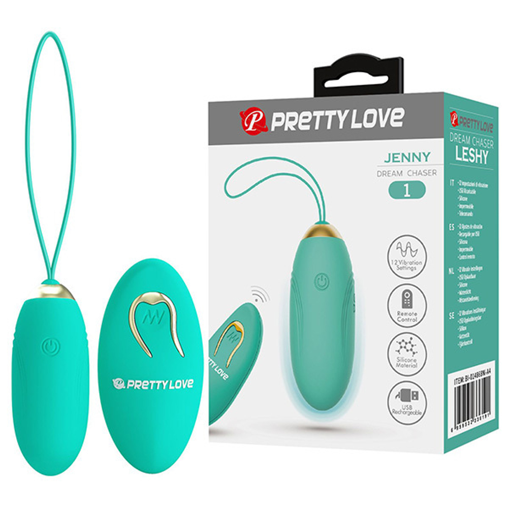 Зеленое виброяйцо с пультом ДУ Pretty Love Jenny BI-014362W-9A4