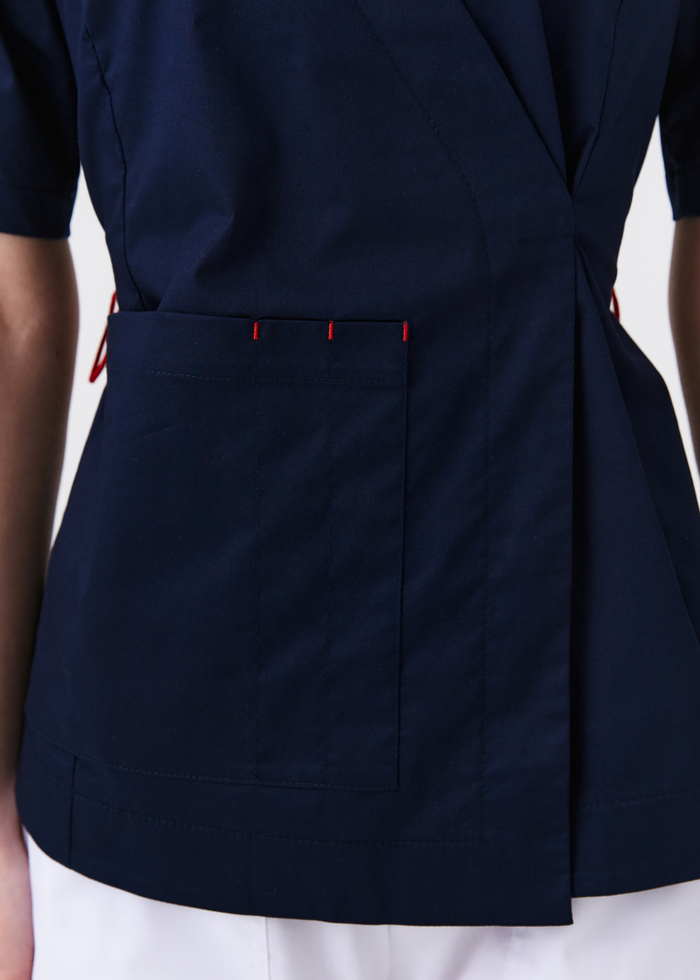 Топ с запахом медицинский женский Йошо, нэви хлопок