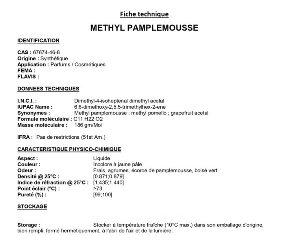 METHYL PAMPLEMOUSSE / МЕТИЛ ГРЕЙПФРУТА CAS 67674-46-8