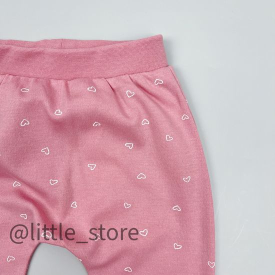 Штанишки хлопковые "Кошечки и цветочки" сердечки на ягодном зефире