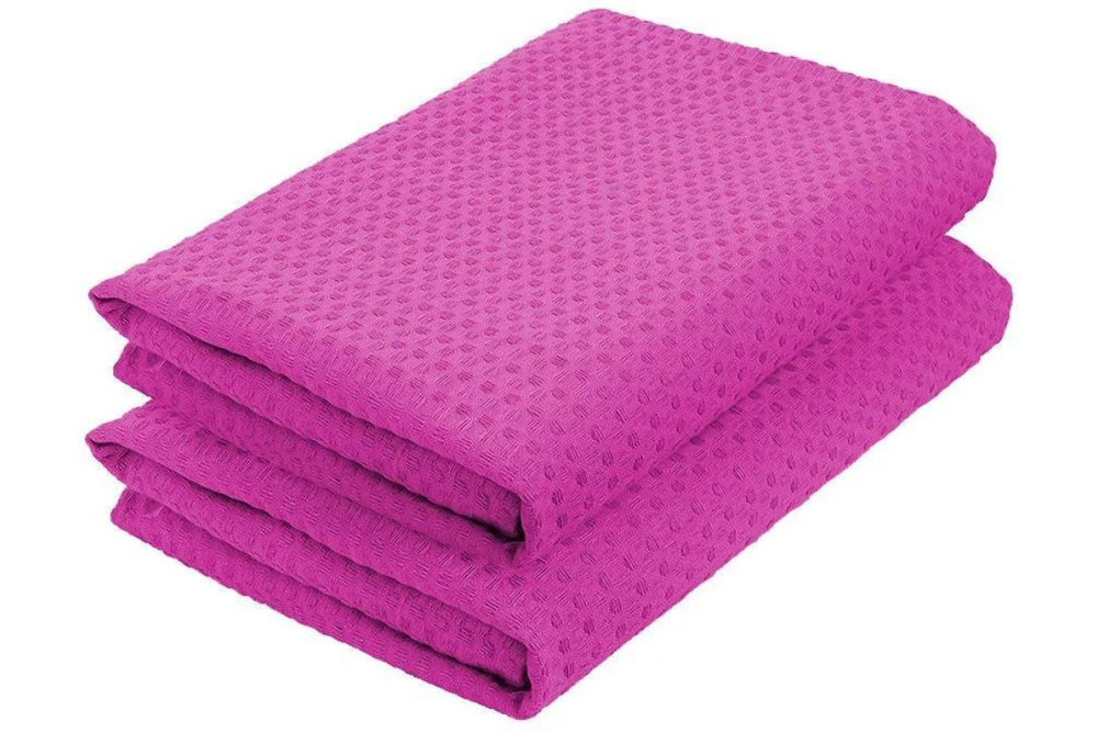 Комплект полотенец вафельных Home One 45х70 (2шт), фуксия