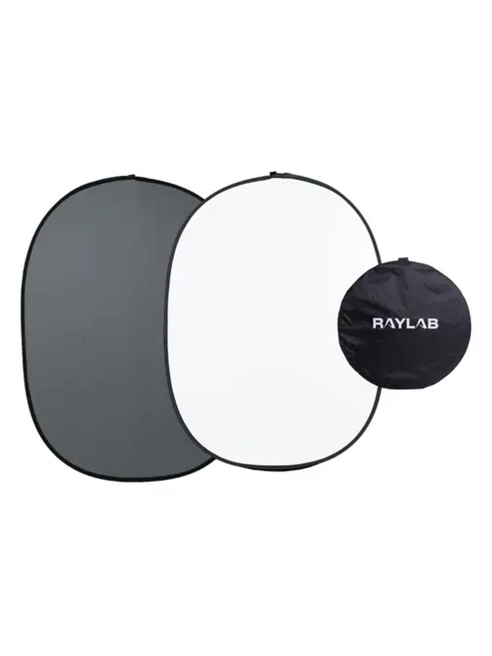 Фон складной на пружине Raylab RF-12 белый/серый 150x200см