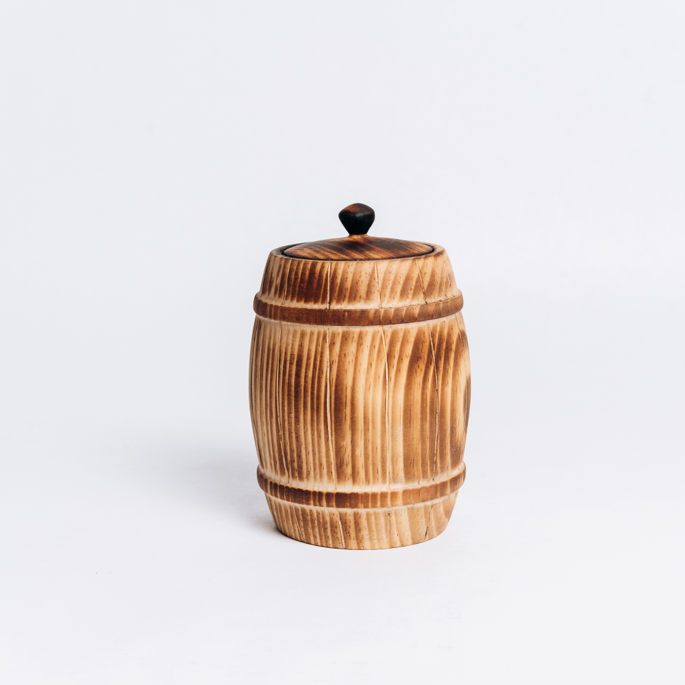 Кубышка (бочонок) для меда, соли, специй, пряностей из древесины кедра. K59
