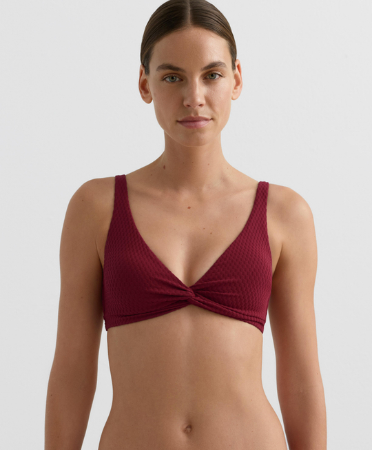 OYSHO Топ-бикини с жаккардовым узором, сливовый