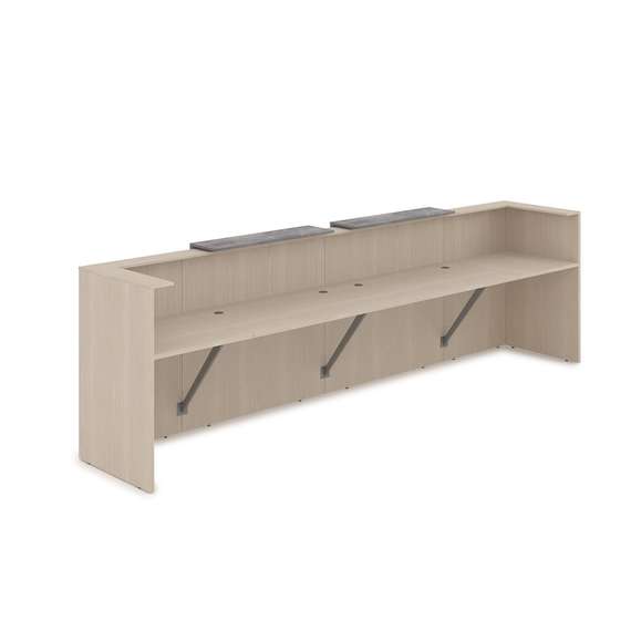 1КР-ДС.202.1 Комплект Ресепшн с фартуком ЛДСП (3854*761*1161) (с подсветкой)