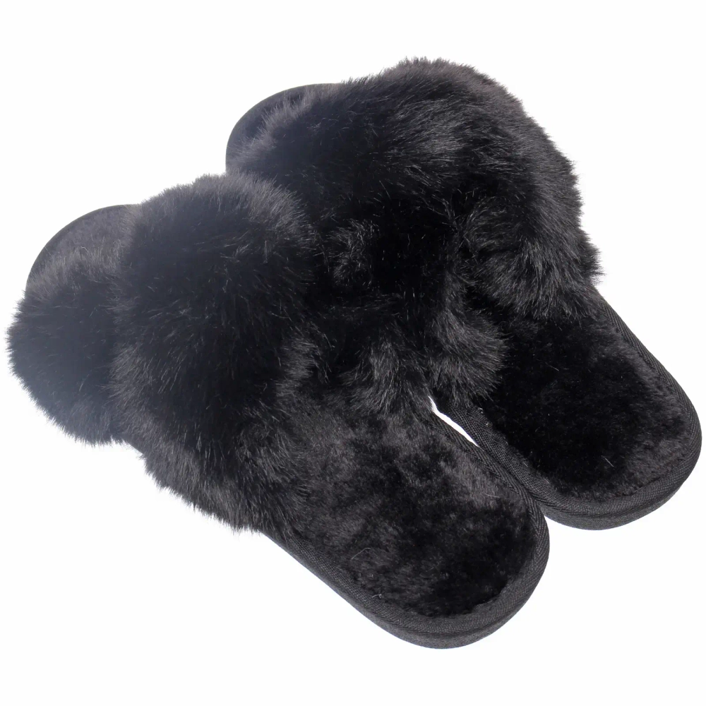 Тапочки женские домашние «TWIN», цвет чёрный, р-р 36-37