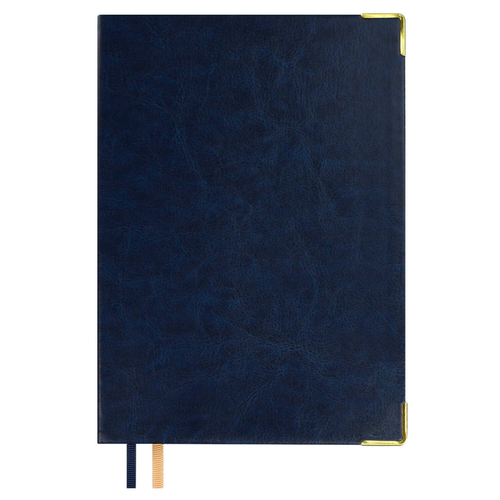 Ежедневник недатированный ESCALADA, #ДУМАЙ КАК МИЛЛИАРДЕР, А5, 160 л., арт. 70649/ 15 САРИФ СИНИЙ (кожзам: 146х211 мм, интегральный переплёт, материал обложки: искусственная кожа "Сариф"; способ крепления блока: ниткошвейный; декор: металлические уго
