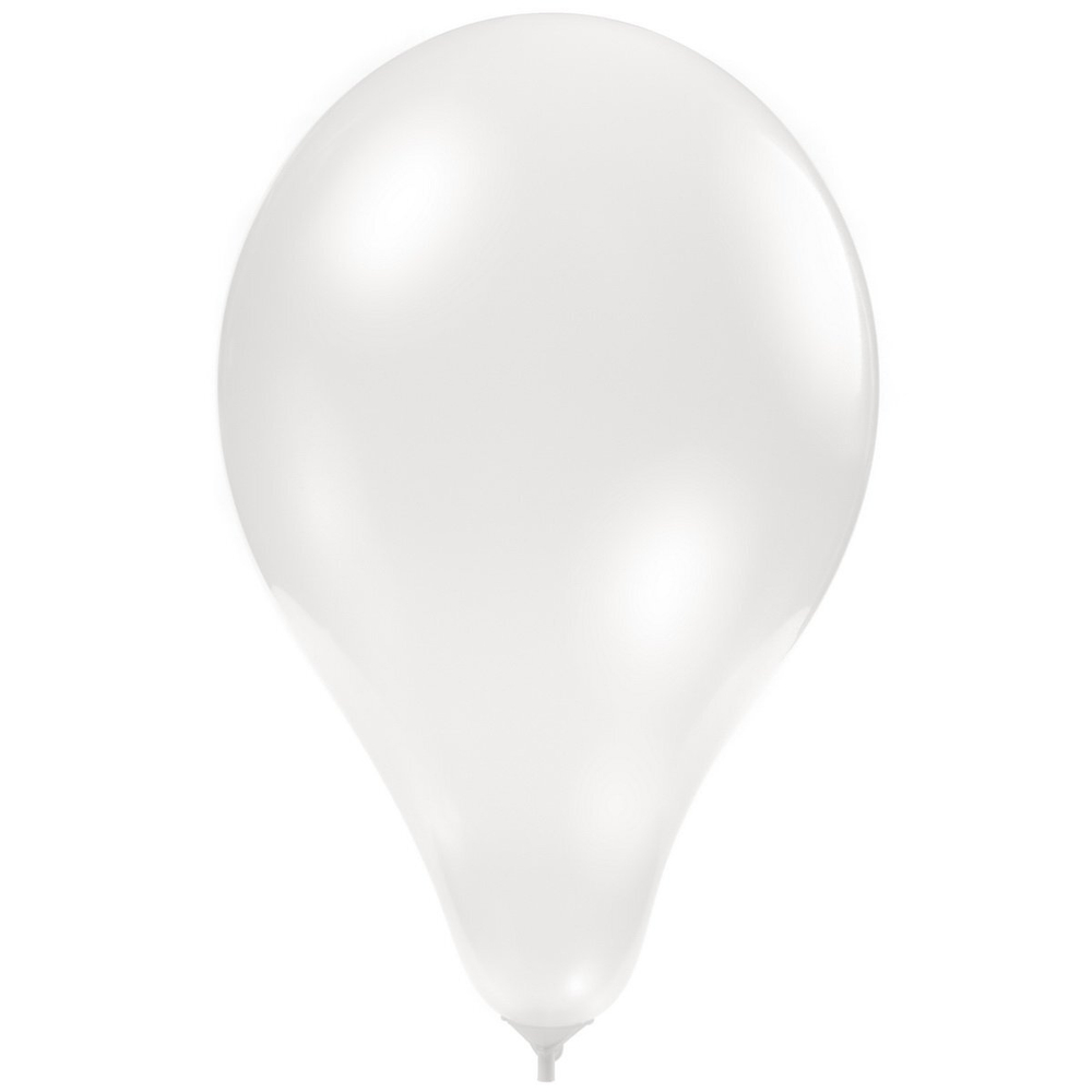 Шар воздушный металлик Alingar, №12, белый, 100шт/уп, пакет с европодвесом