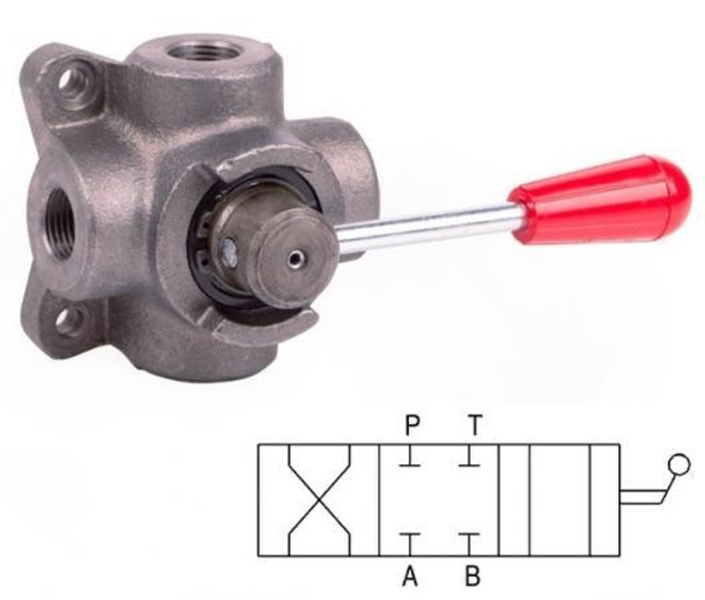 Четырехходовой дивертор 1/2" закрытый центр 003.424.000, 90 л/мин, 250 бар