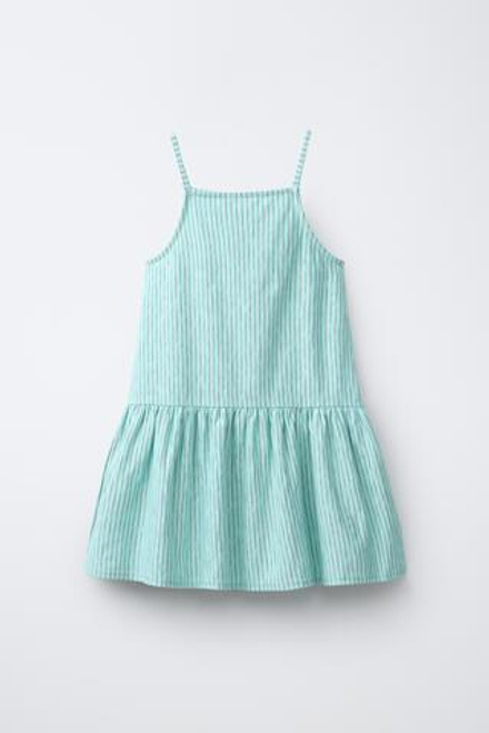 ZARA ПЛАТЬЕ В ПОЛОСКУ, ЦВЕТ МОРСКОЙ ВОЛНЫ