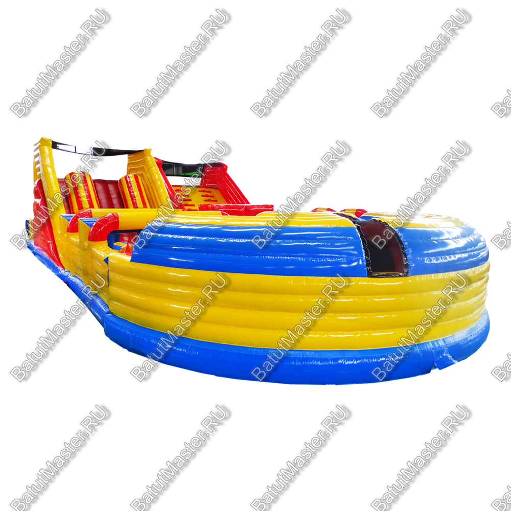 Надувная спортивная полоса препятствий "Бастион" 25*10*5 м