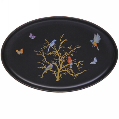 Блюдо керамическое «Райский сад» 29*19см, черное