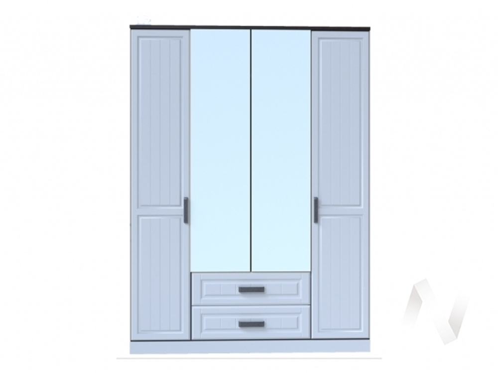 Шкаф 4-х створчатый (фасад центр. ЛДСП) секция-26 НКМ Венеция-1 (венге/белое дерево)