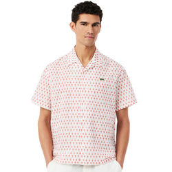 Мужское теннисное поло Lacoste Roland-Garros Edition Print - flour/briquette