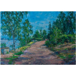 Картина маслом авторская в паспарту 30х40 см на стену для интерьера "Полуденный зной"