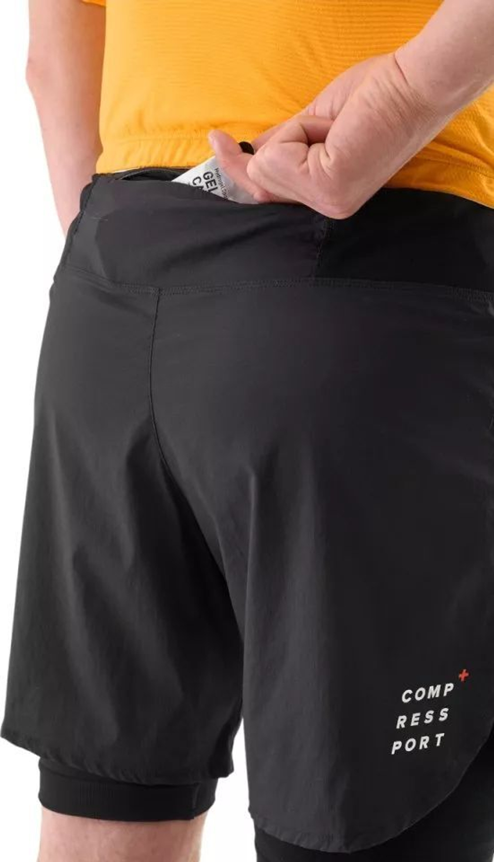 Мужские теннисные шорты Compressport Trial 2-in-1 - black