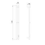 Полотенцесушитель электрический RAGLO R350.12.03 настенный сенсорный узкий с терморегулятором, сатин золотой