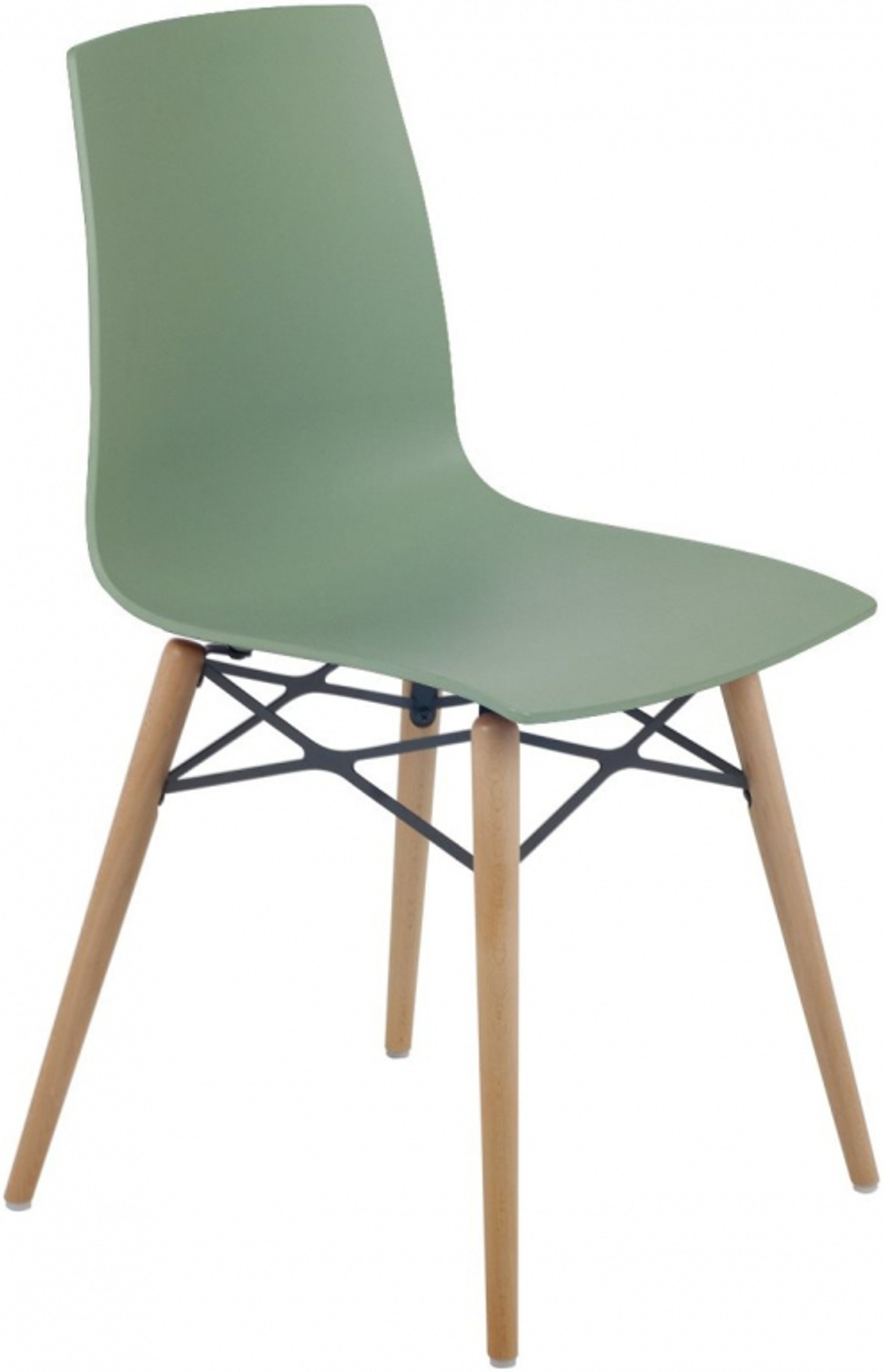 Стул пластиковый Papatya X-Treme-S Wox Pro Beech Wood, зеленый