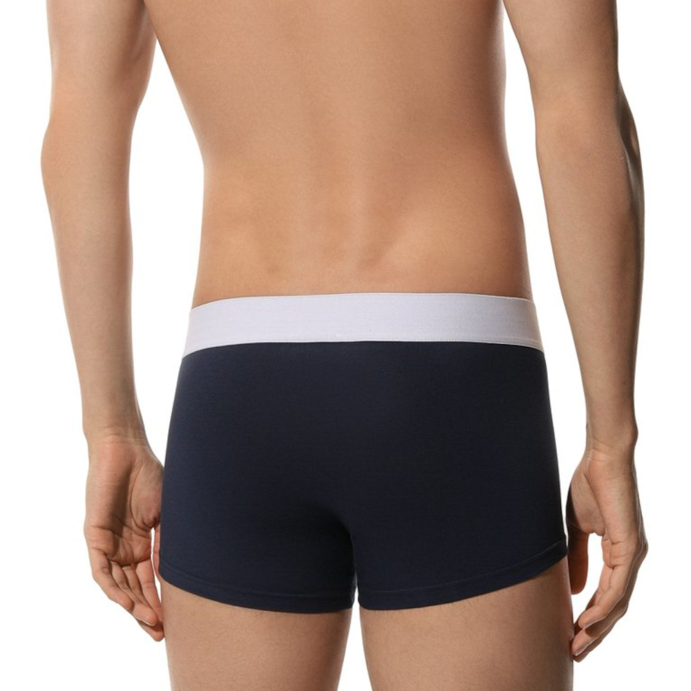 Мужские трусы хипсы синие набор 2 в 1 Bikkembergs ELEGANCE BKK1UTR10BI/2