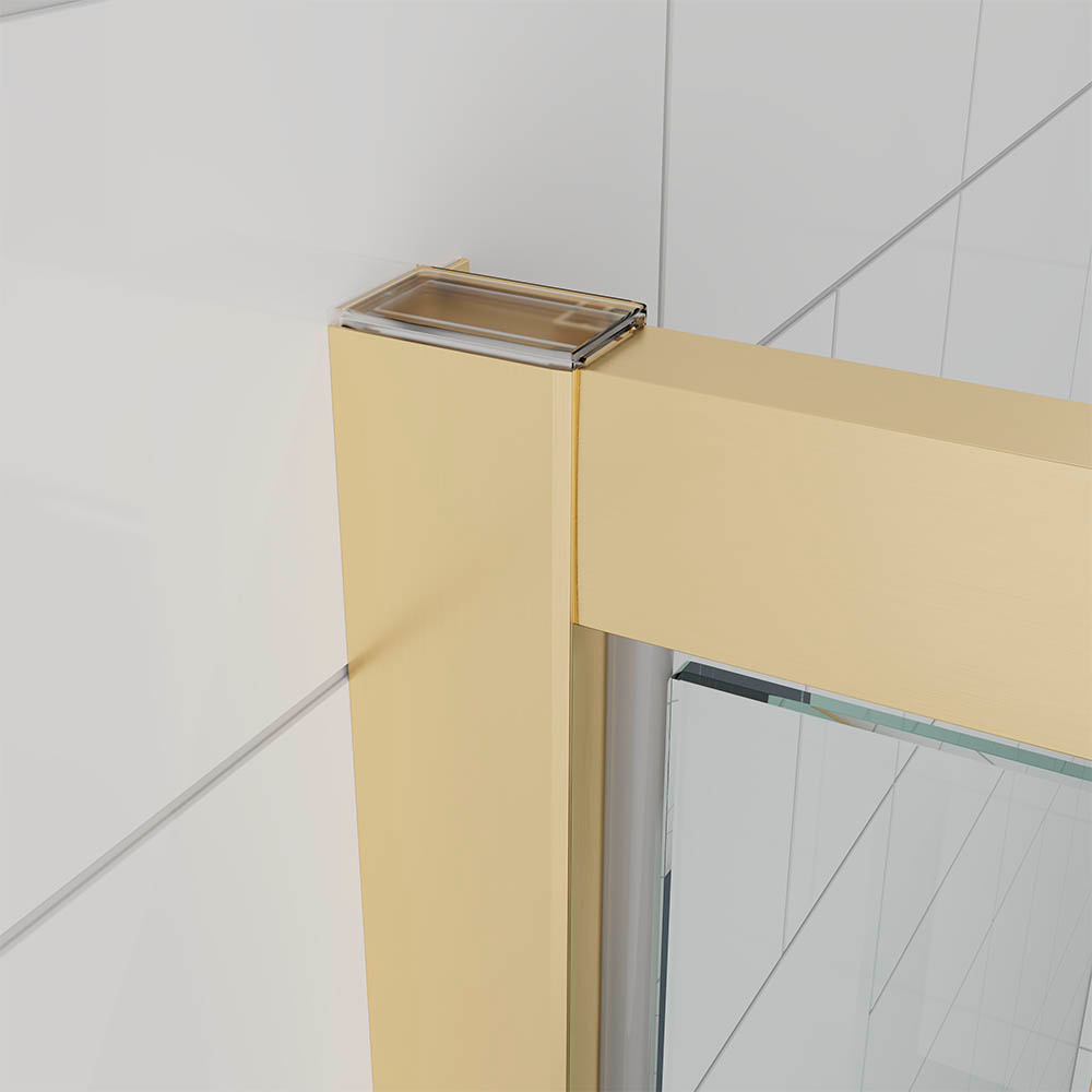 Душевая дверь Veconi Ottimo P30 G, 800x1900, золото брашинг, стекло матовое
