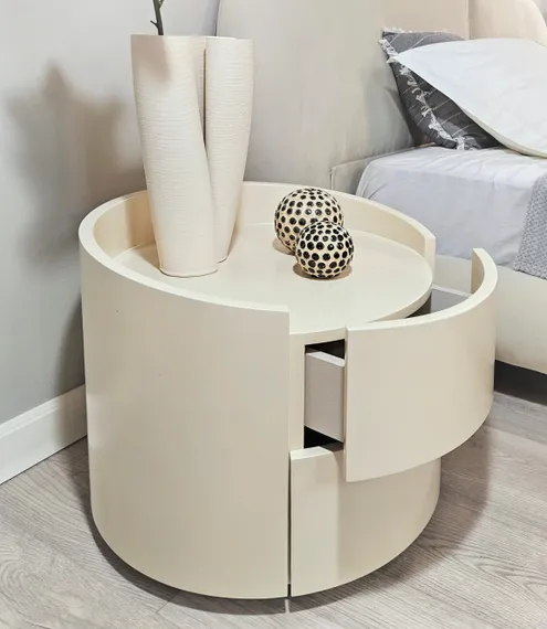 Прикроватная тумбочка Mitchel, 2 ящика, белая