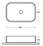 Раковина Azario накладная 605х425х140 цвет мрамор (AZ-78625) 145314