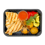 Грудка на гриле с гарниром